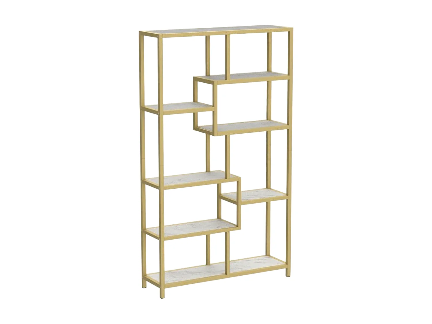 Bibliothèque à 8 niveaux de Rangement, 100 x 30 x 180 cm Étagère indépendante, Étagères d'Affichage sur Pied