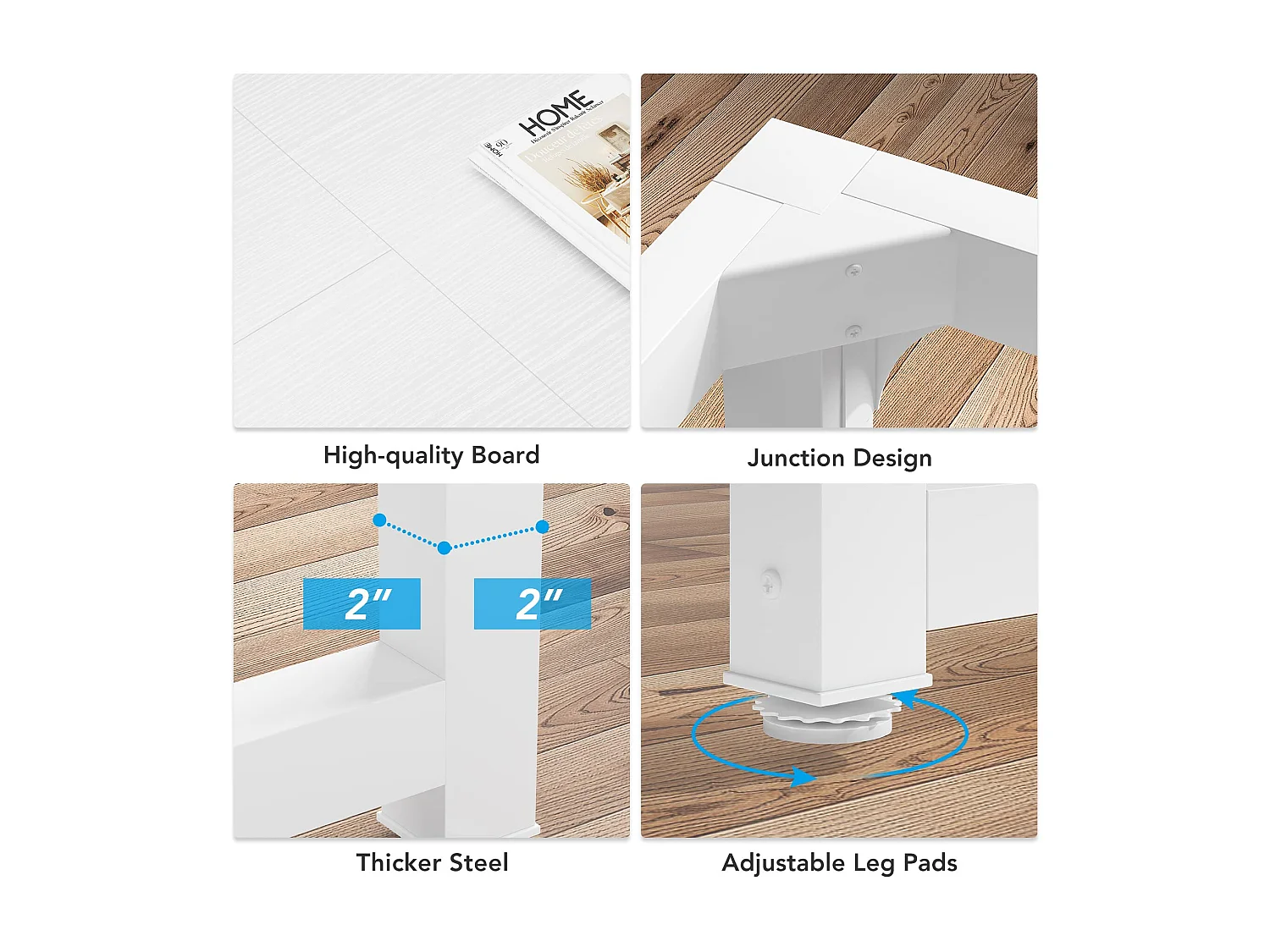 Bureau pour Ordinateur Portable, Bureau d’étude pour Le télétravail, Poste de Travail pour Bureau, Chambre, Blanc