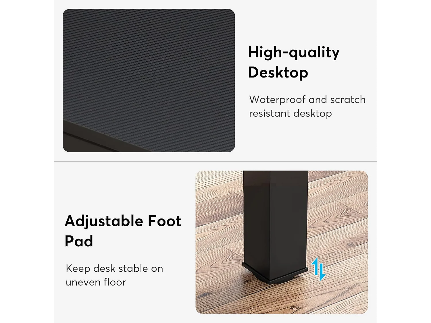 Bureau Informatique, Bureau pour Ordinateur Portable, Table d’étude , Double Bureau Long 200 x 70 x 75 cm, Noir