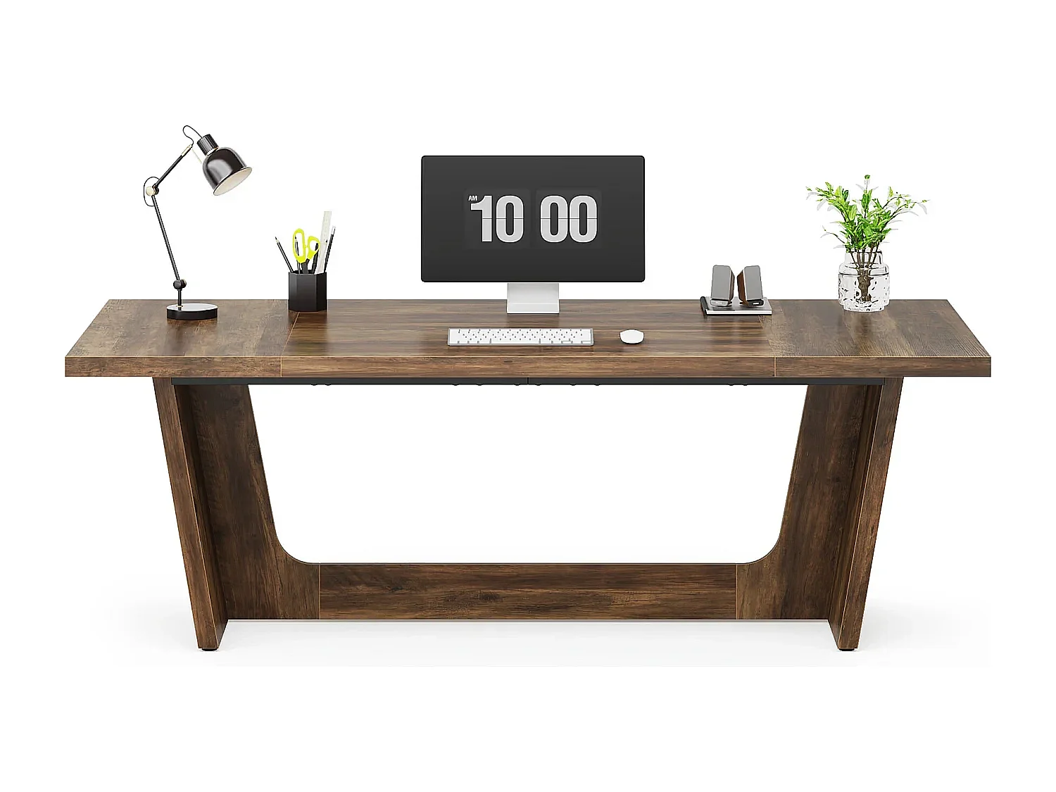 Bureau Informatique, 180 x 79 x 75 cm Bureau pour Ordinateur Portable, Table d’étude, Poste de Travail pour Bureau à Domicile