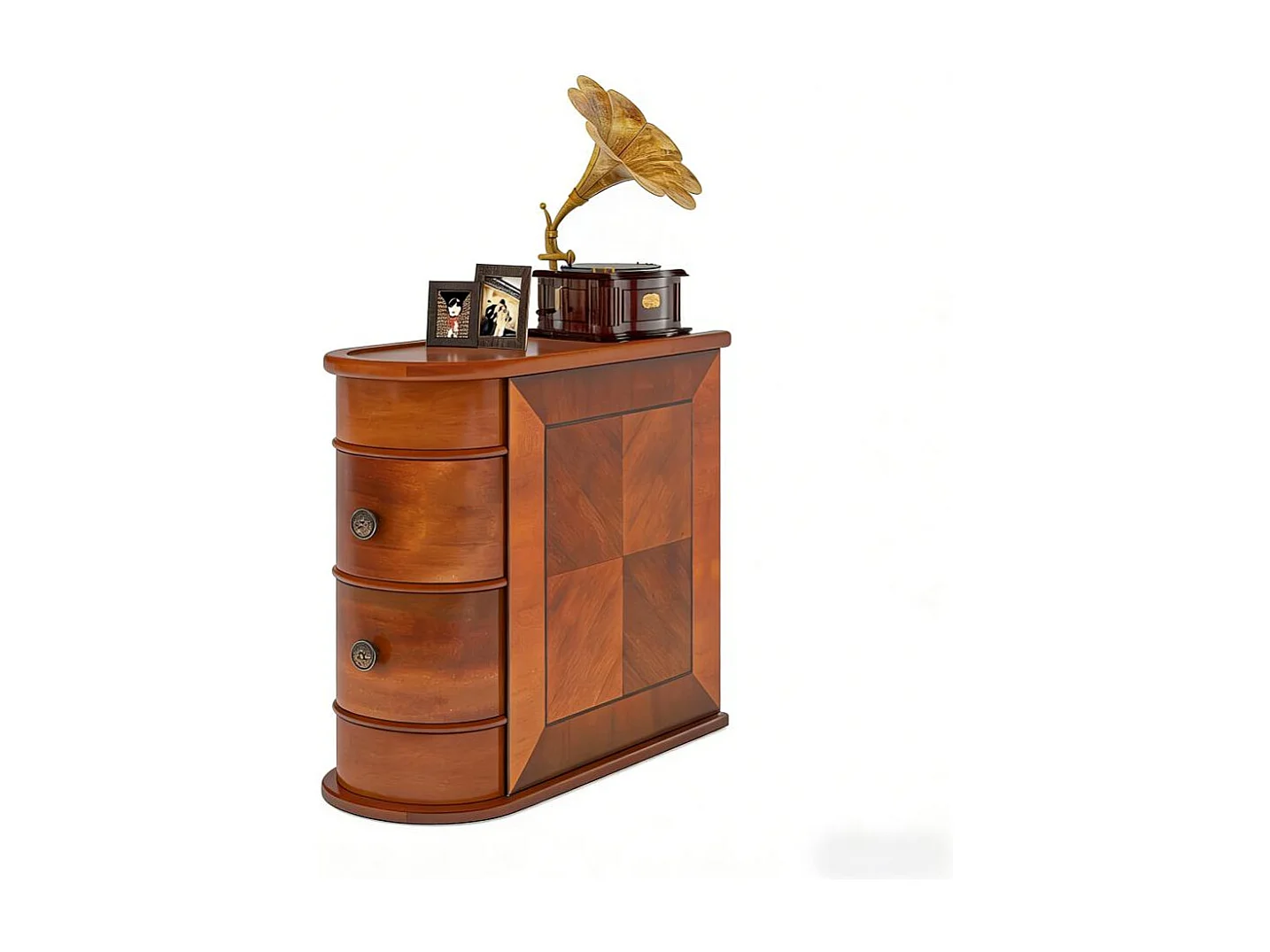 Table d'Appoint étroite en Bois, 2 Tiroirs, Bouts de Canapé de Salon, Table de Chevet Design pour Chambre, Pas de Montage Nécessaire, Noyer