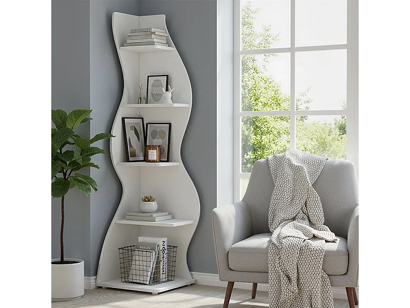 Petite Bibliothèque à 5 Niveaux, Support de Plante unité d'organisation avec pour la Maison, Bureau, Salon, Chambre à Coucher