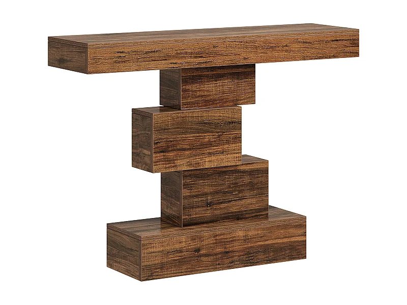Table console en bois,Canapé mince et table d'entrée 108 x 30 x 80 cm,Organiseur de couloir étroit, marron industriel