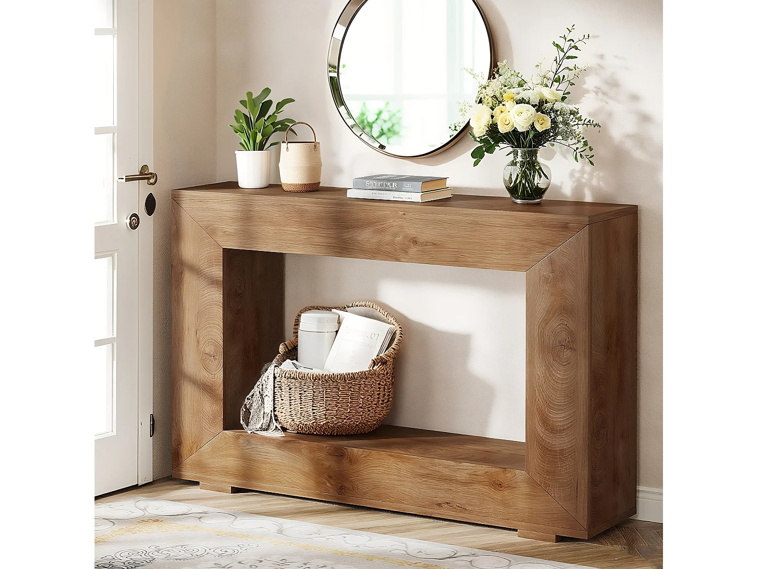 Table Console, Table d'entrée, 120 x 30 x 83.5cm, Table d'appoint, Table de Couloir, Table Console avec Espace de Rangement pour Entrée, Couloir,Salon