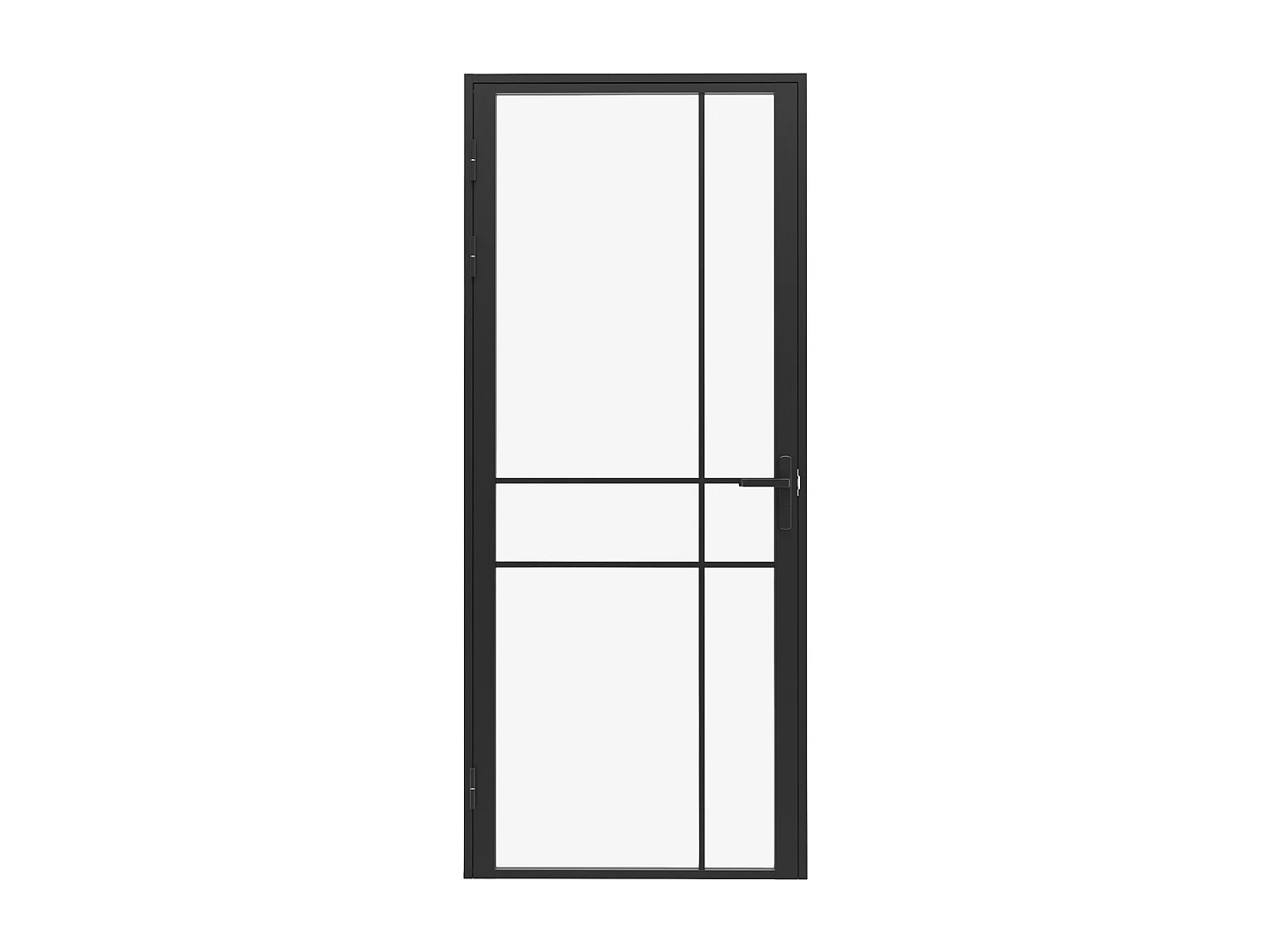 Bloc porte réversible avec design asymétrique en aluminium et verre trempé - H204 x L73 cm - Noir - SANIVA