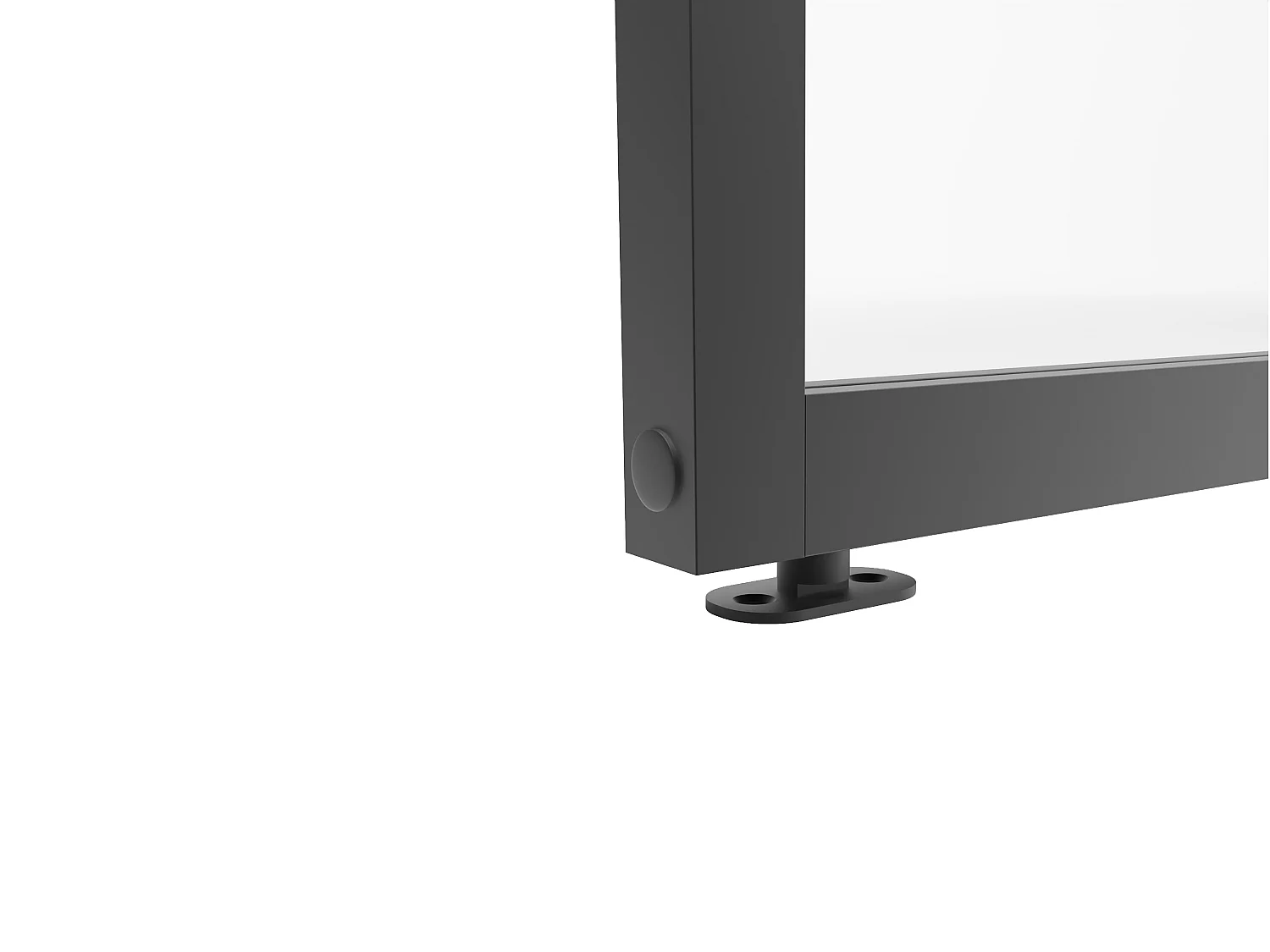 Porte coulissante avec système en applique et design asymétrique - aluminium et verre trempé - H204 x L83 cm - Noir - SANIVA