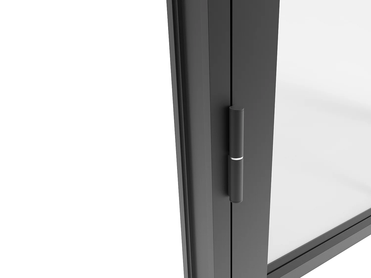 Bloc porte réversible style art déco en aluminium et verre trempé - H204 x L73 cm - Noir - VIGELO