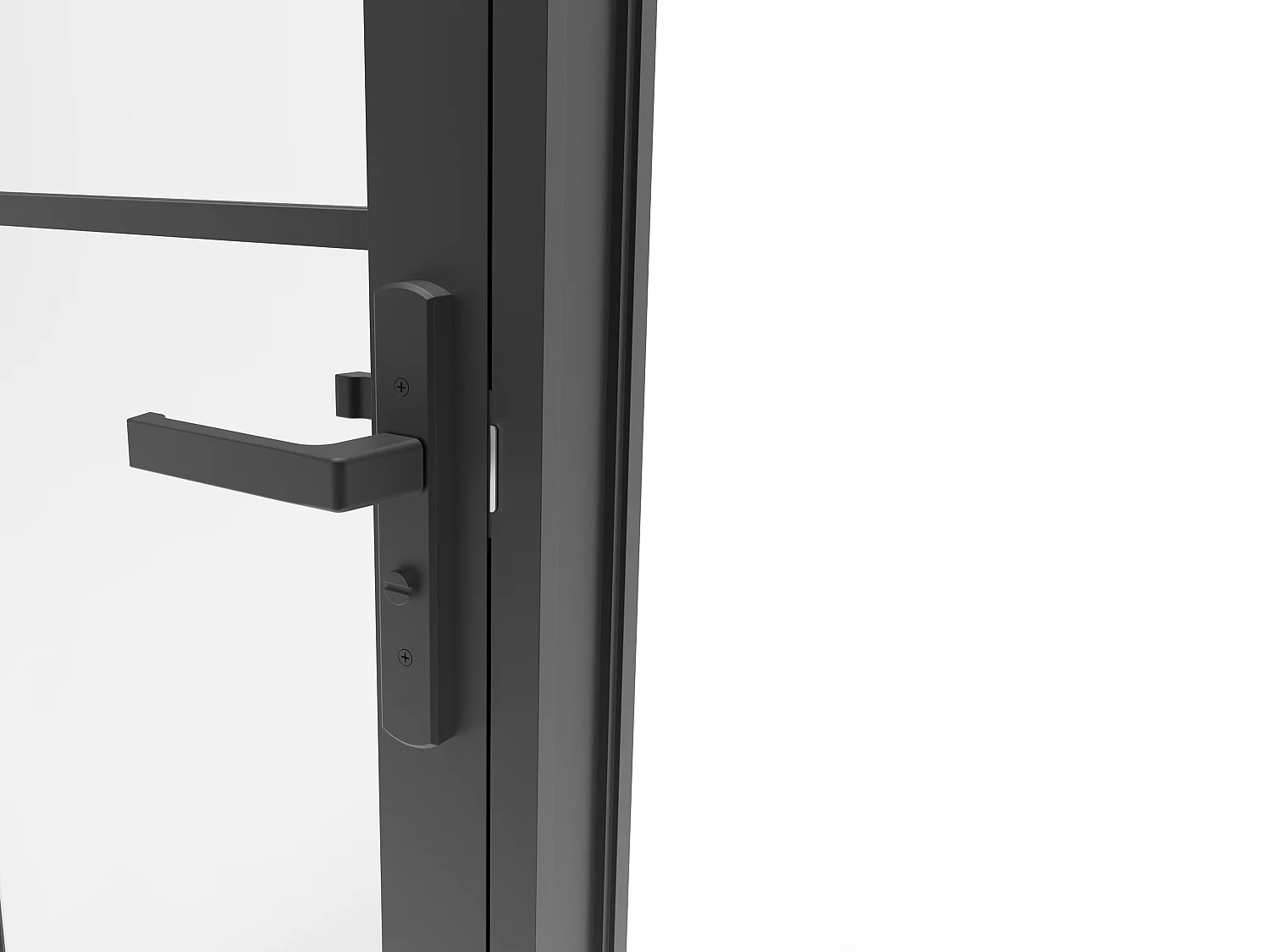 Bloc porte réversible style art déco en aluminium et verre trempé - H204 x L73 cm - Noir - VIGELO