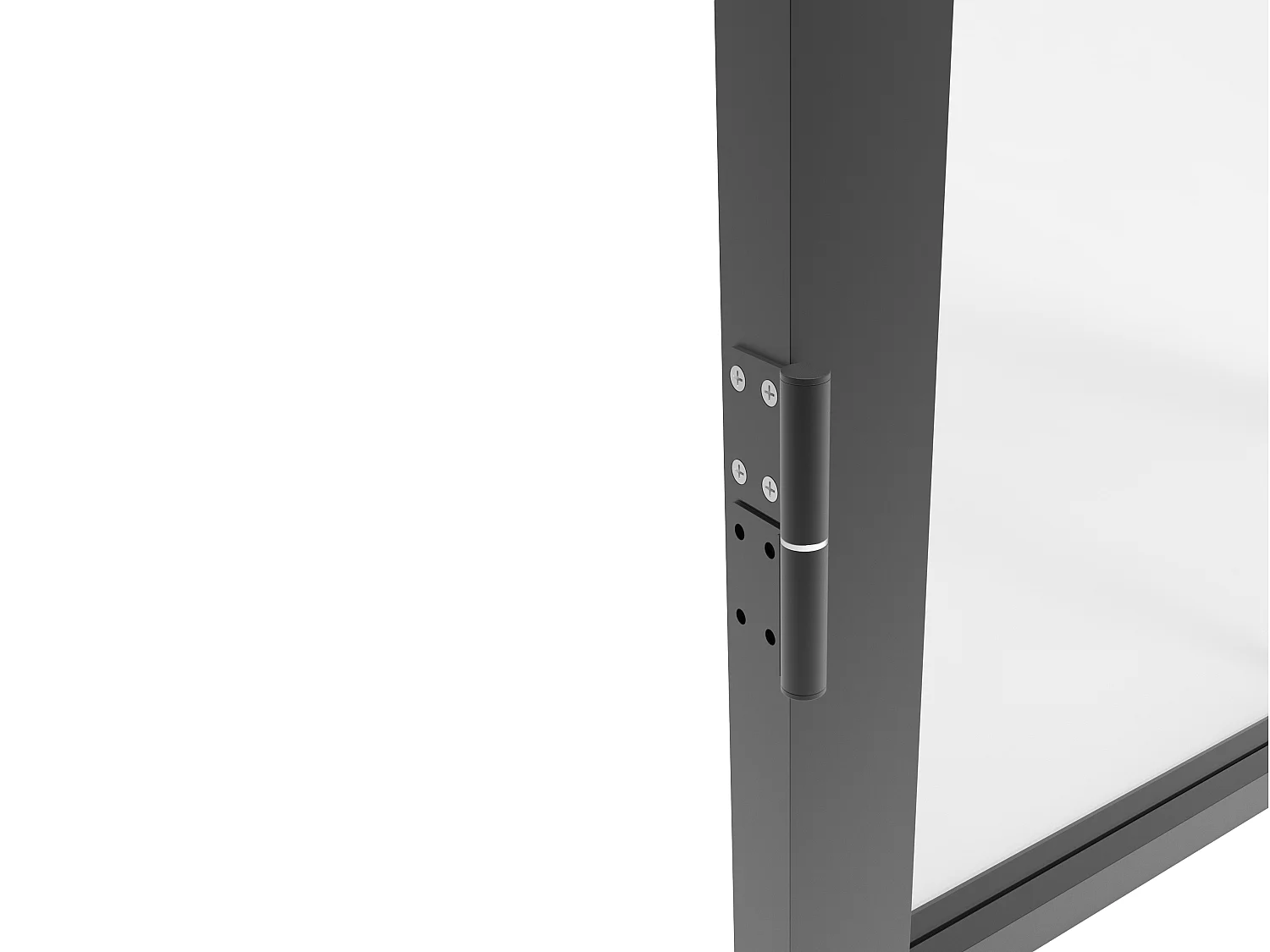 Bloc porte réversible style art déco en aluminium et verre trempé - H204 x L73 cm - Noir - VIGELO