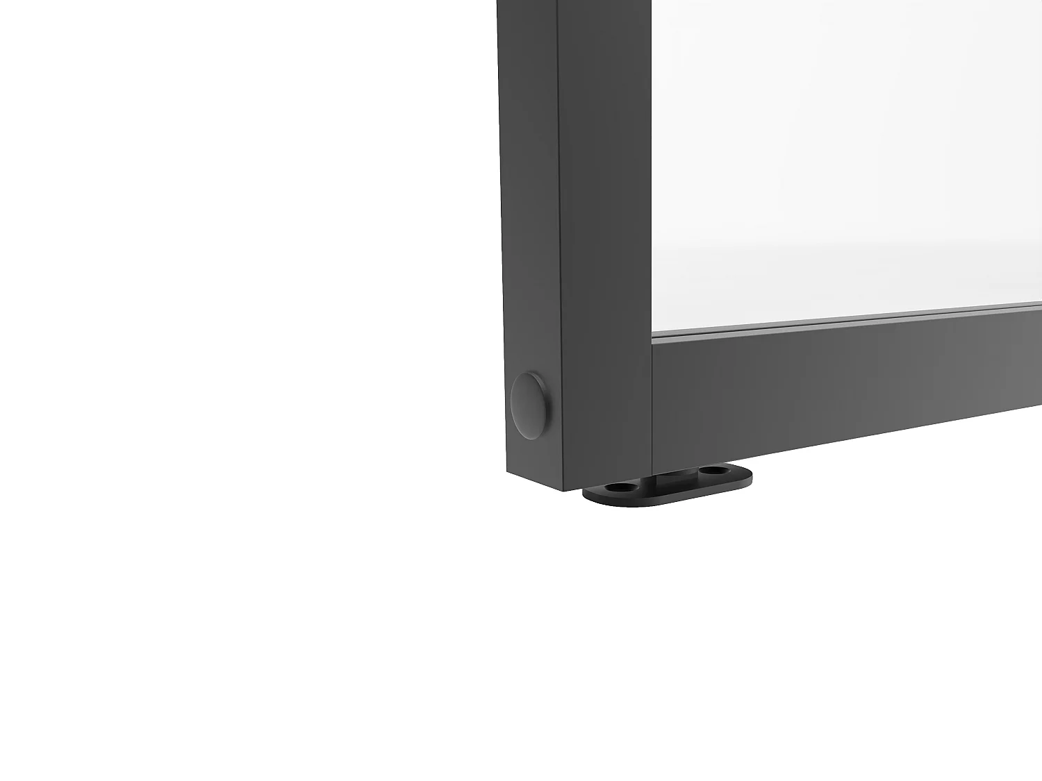 Porte coulissante double avec système en applique style art déco - aluminium et verre trempé - 2 x H204 x L83 cm - Noir - VIGELO