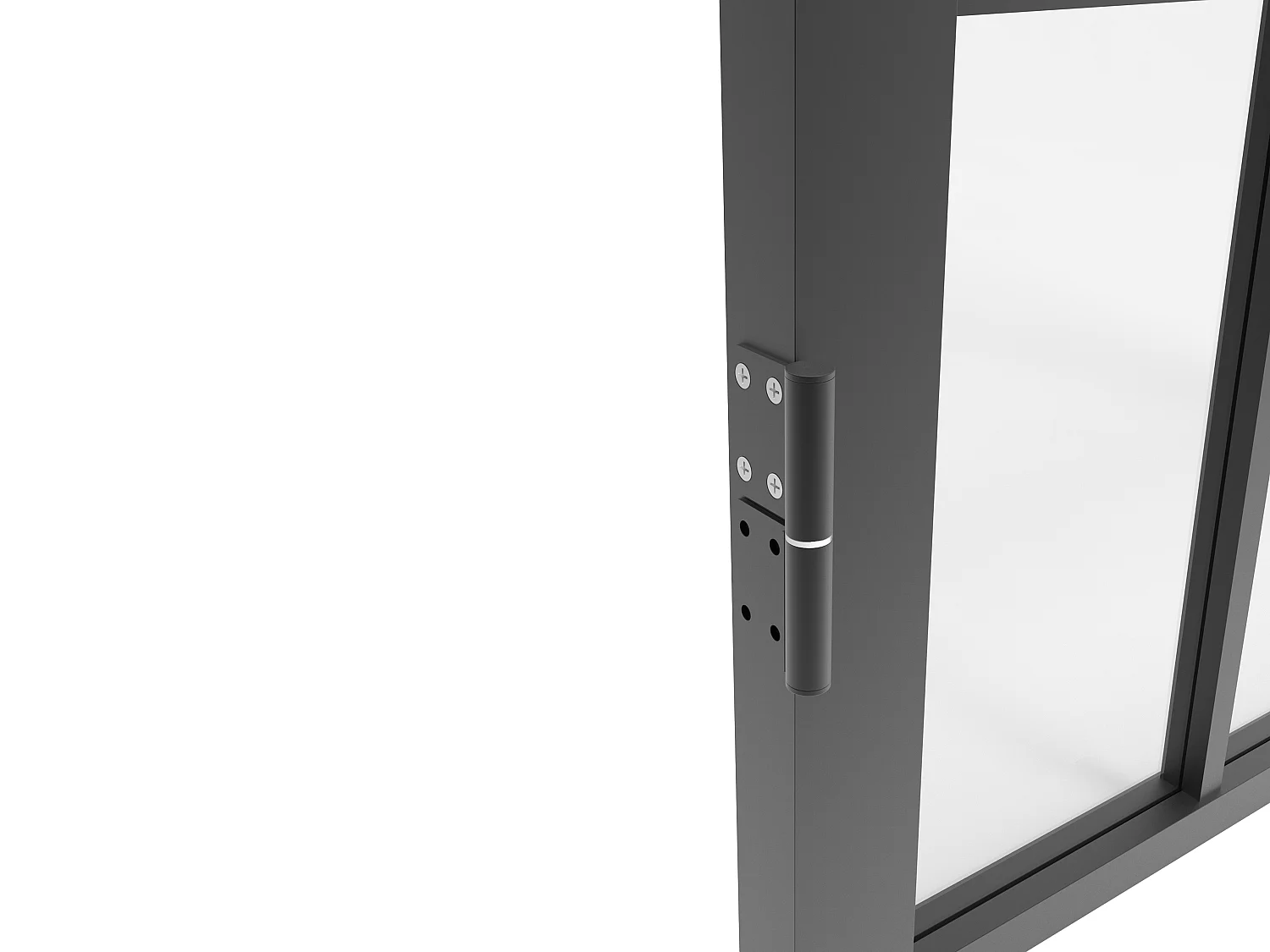 Bloc porte réversible style verrière en aluminium et verre trempé - H204 x L73 cm - Noir - CLOSIDA