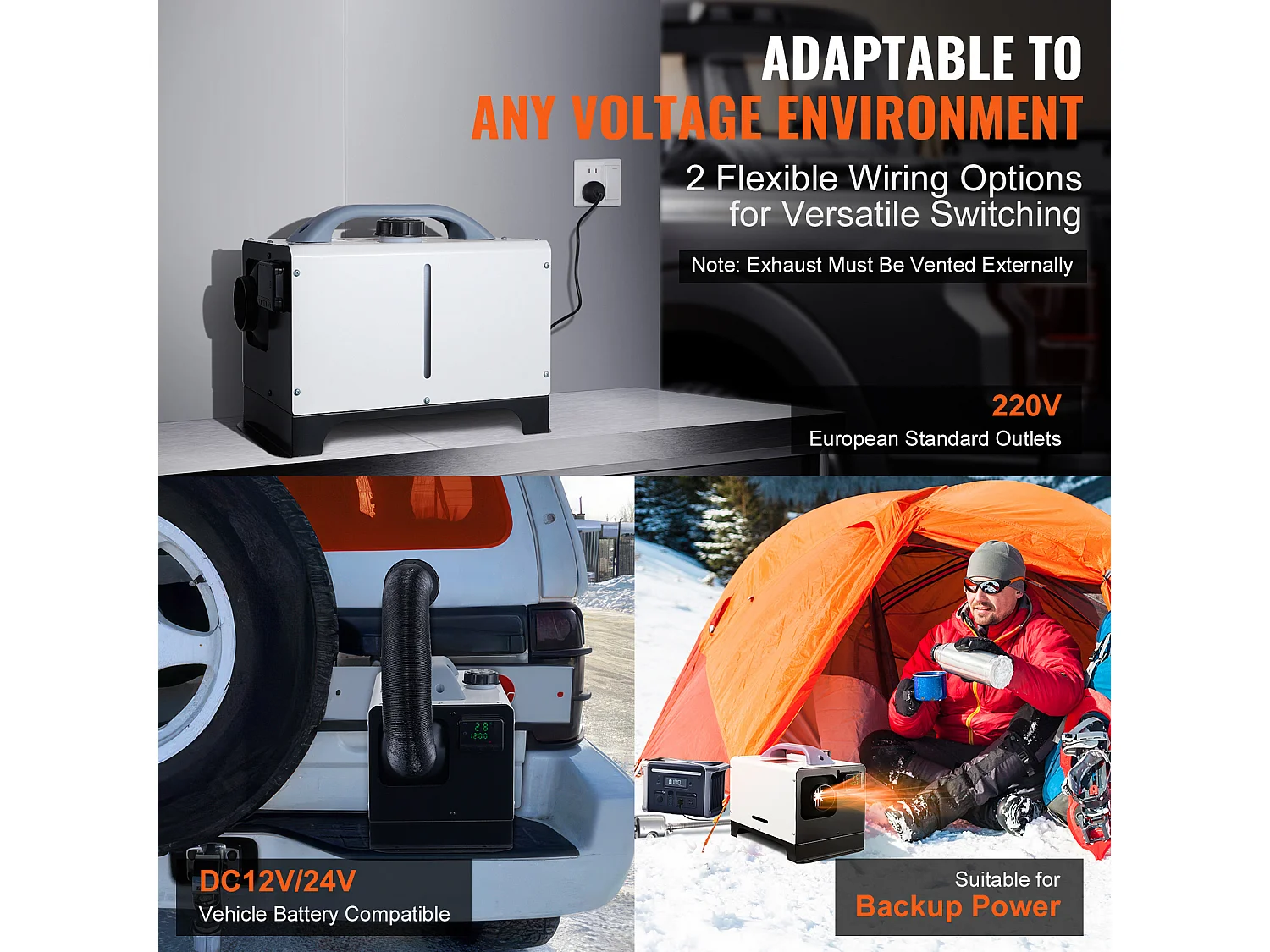 Diesel Luchtverwarming SucceBuy, 8 kW 12 V met LCD-Scherm en Afstandsbediening voor Auto's en Campers