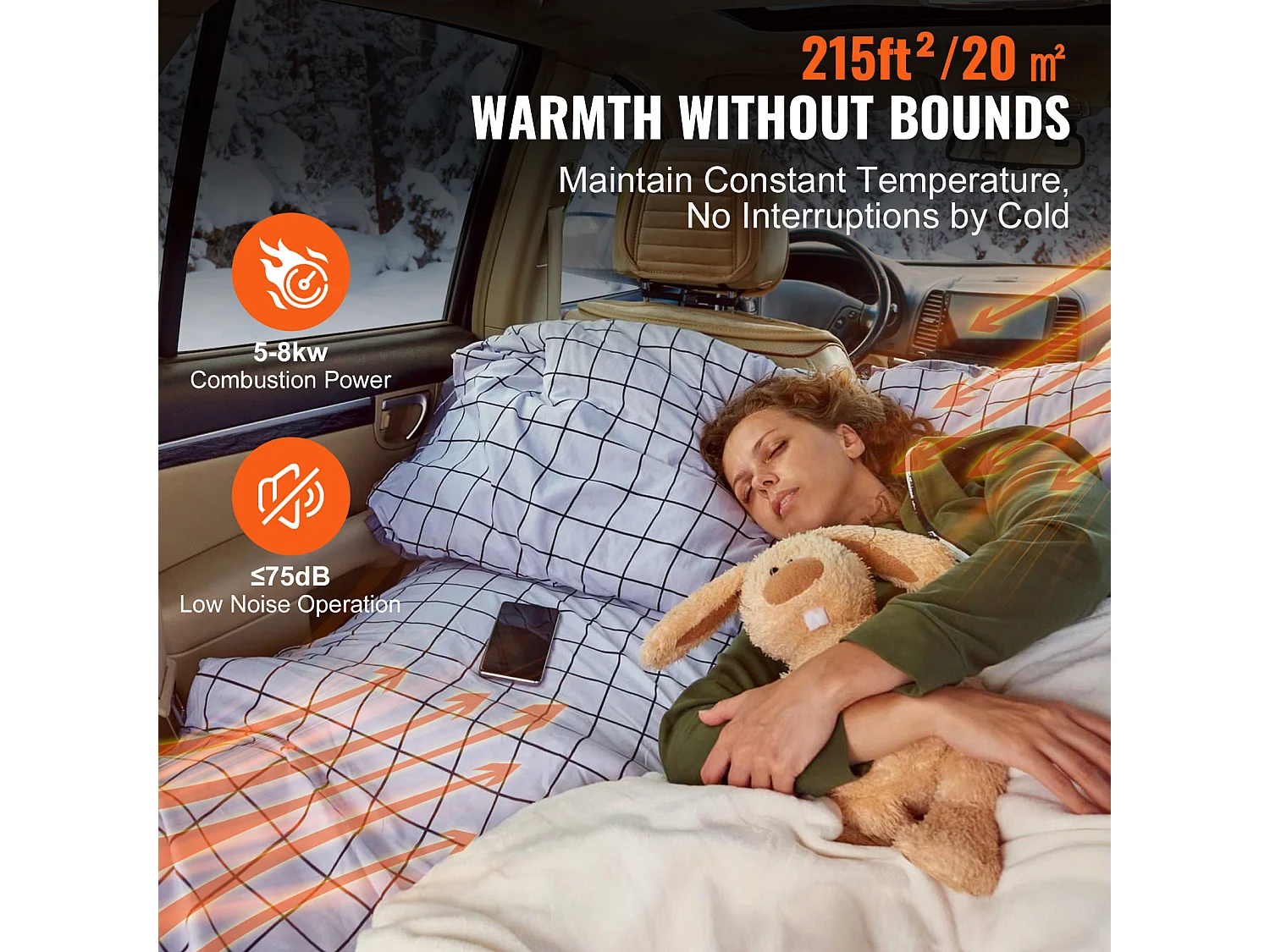 Diesel Luchtverwarming SucceBuy, 8 kW 12 V met LCD-Scherm en Afstandsbediening voor Auto's en Campers