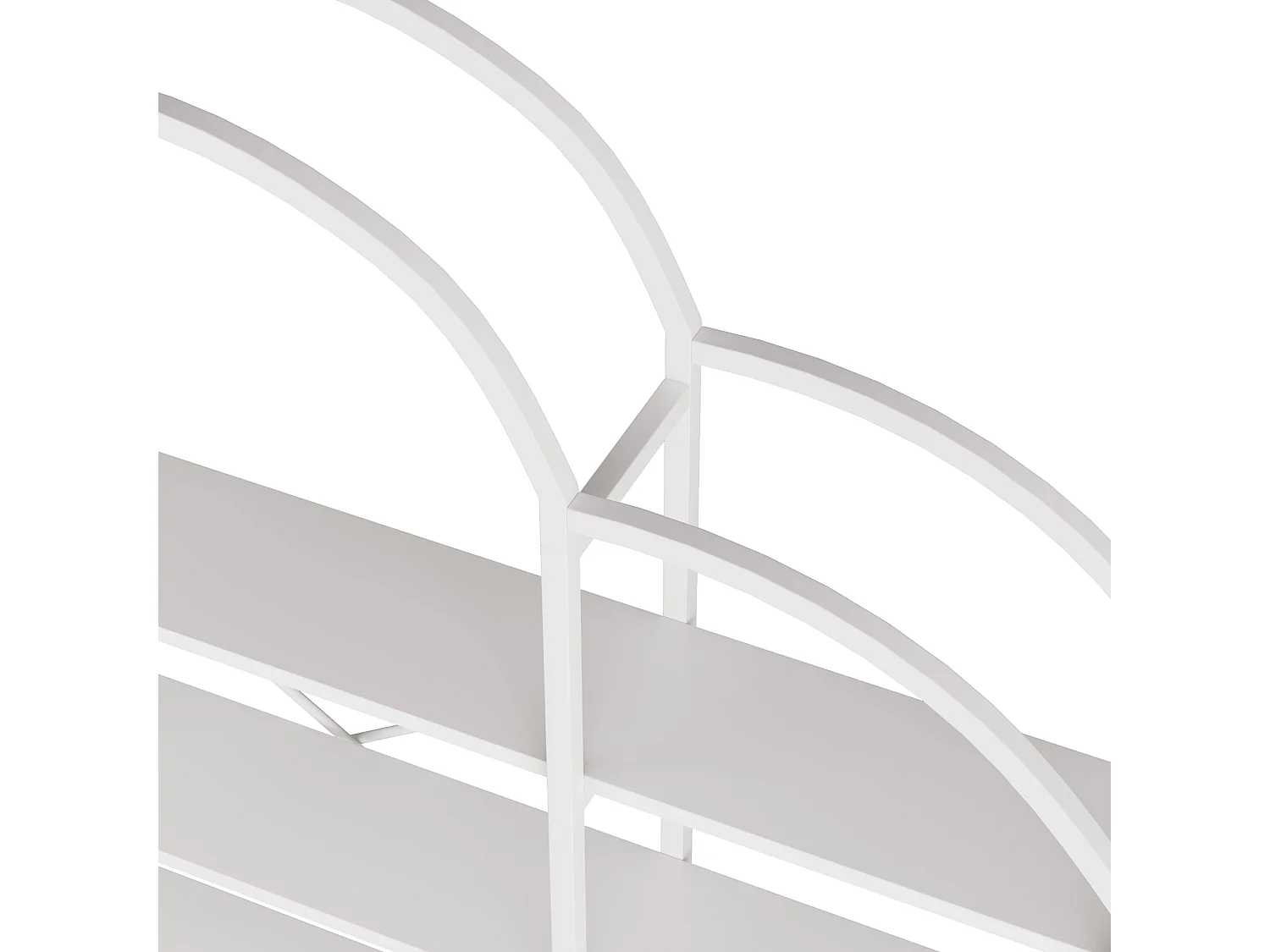 Modernes Metallregal 170×26×190 cm - Wolkenform - 5 Aufbewahrungsebenen - weiß