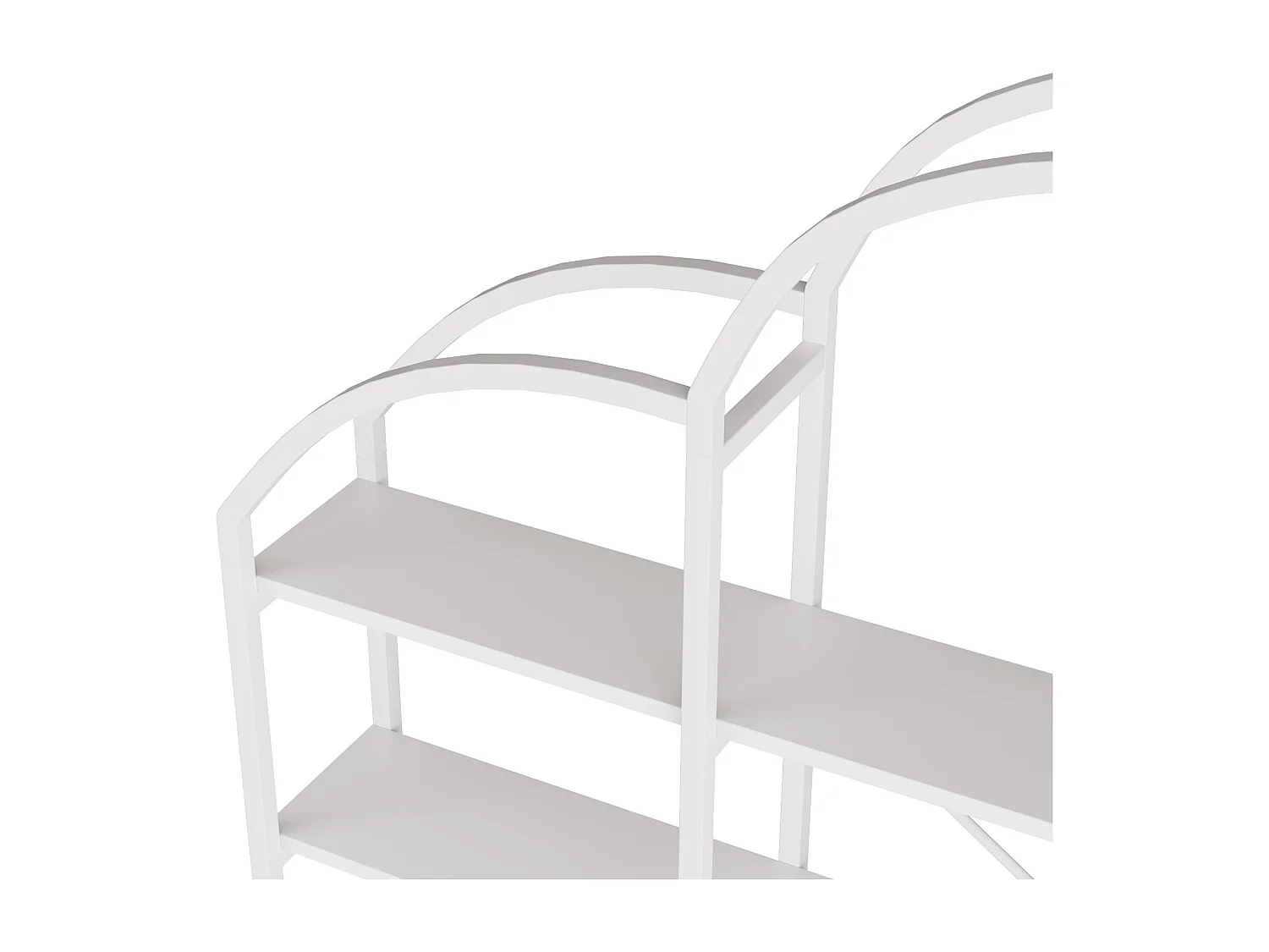 Modernes Metallregal 170×26×190 cm - Wolkenform - 5 Aufbewahrungsebenen - weiß