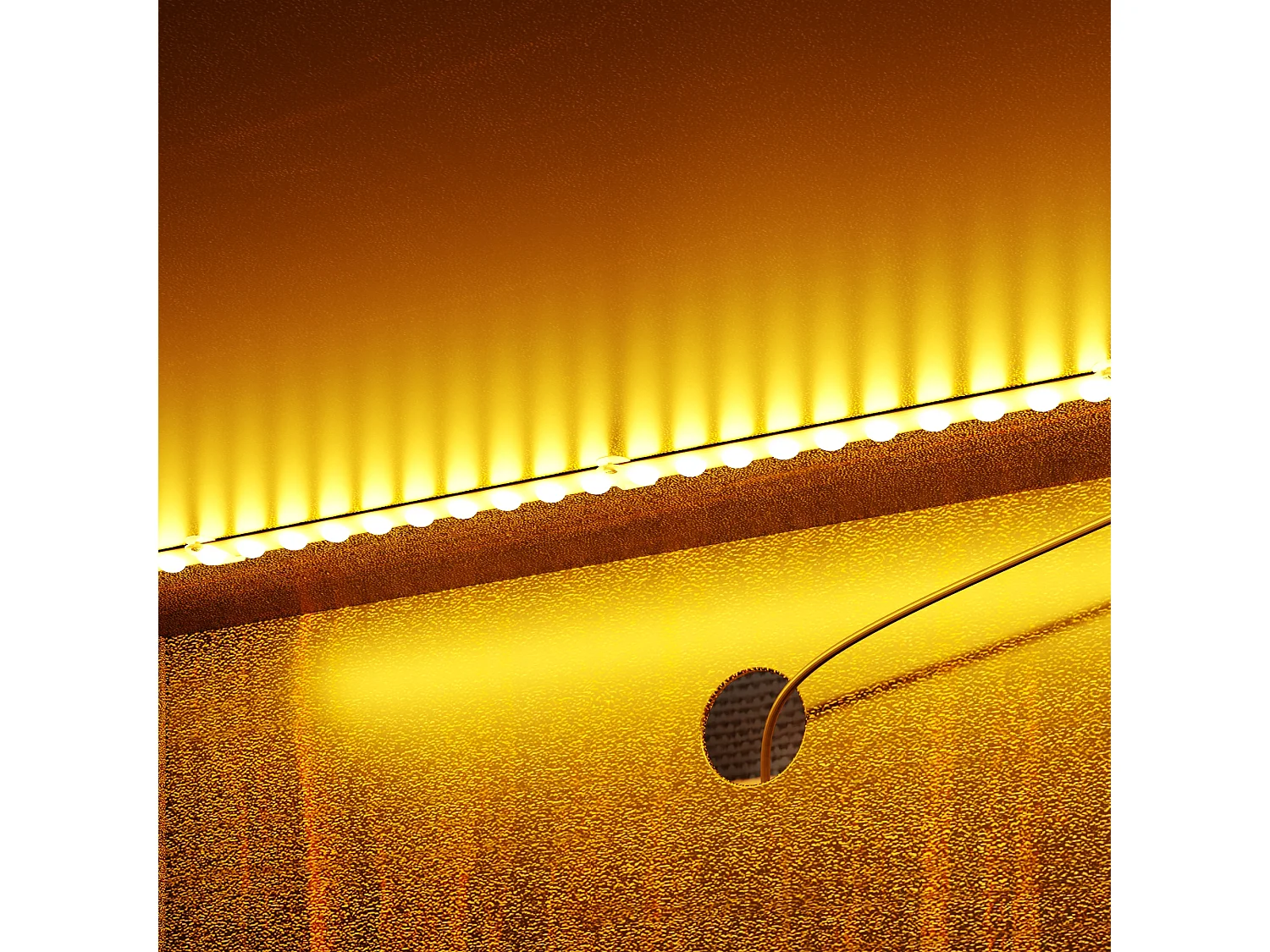 Petit Meuble de Rangement avec Porte Coulissante pour Tourne-disque/Vinyle, Éclairage LED, Compartiment et Tiroir, 50x50x90, Noyer