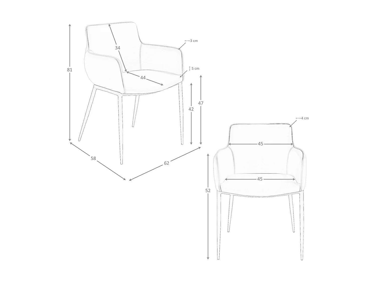 Sedia similipelle marrone