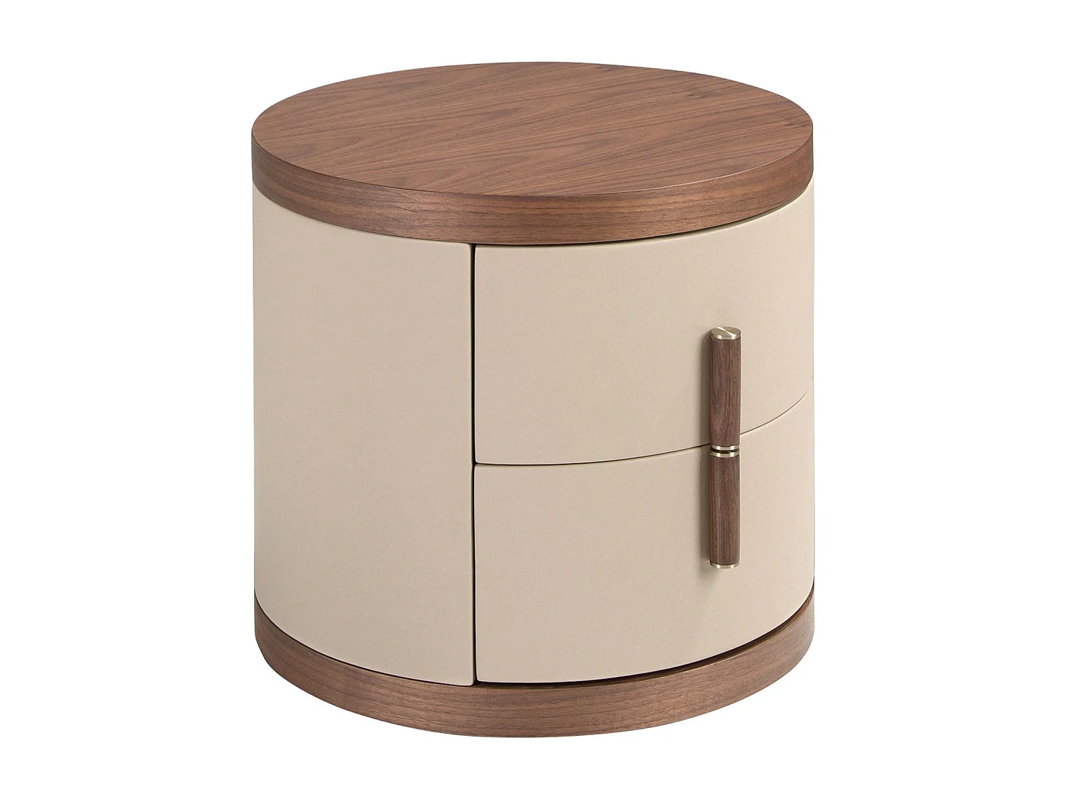Table de chevet en simili cuir et noyer 7219 ANGEL CERDA