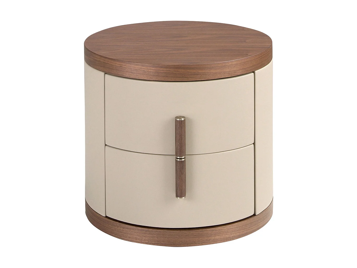 Table de chevet en simili cuir et noyer 7219 ANGEL CERDA