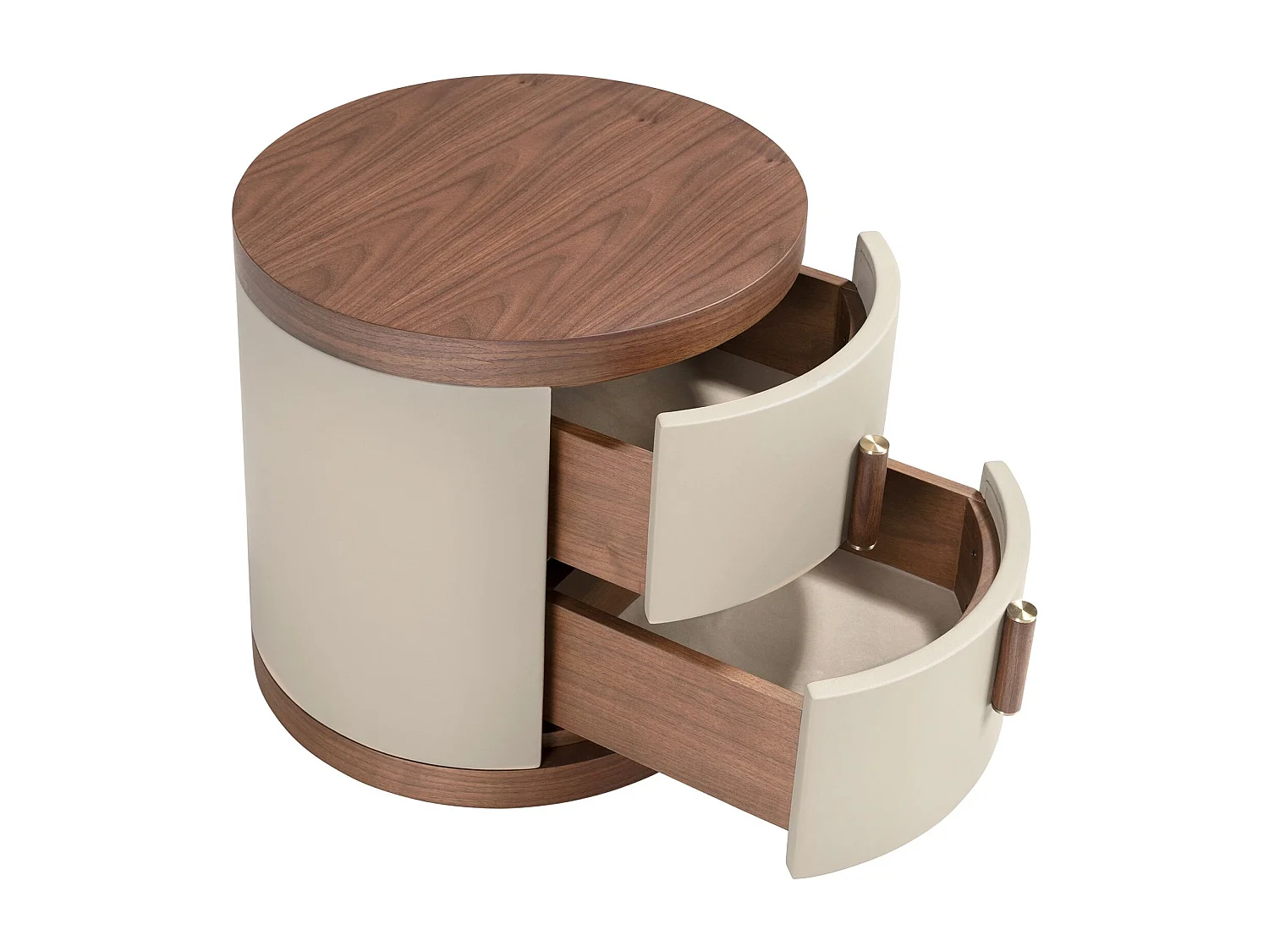 Table de chevet en simili cuir et noyer 7219 ANGEL CERDA