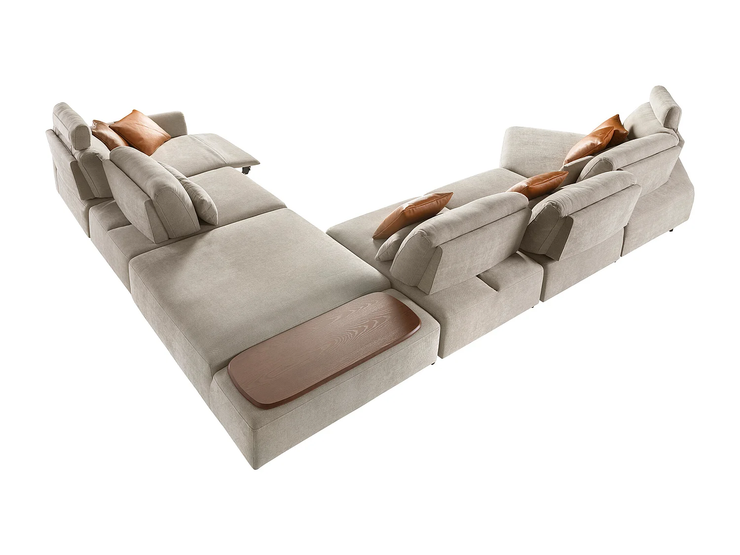 Canapé chaise longue relax modulable gauche tissu sable 6274 ANGEL CERDA