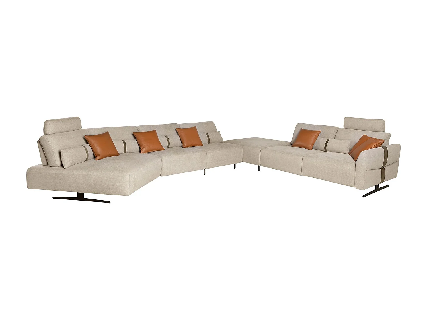 Canapé chaise longue relax modulable droit tissu sable 6273 ANGEL CERDA