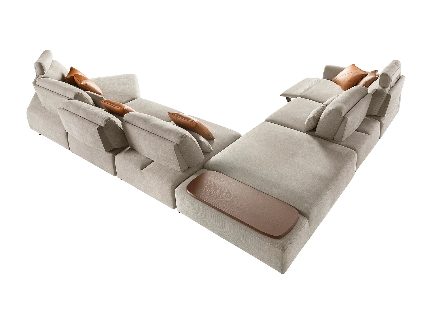Canapé chaise longue relax modulable droit tissu sable 6273 ANGEL CERDA