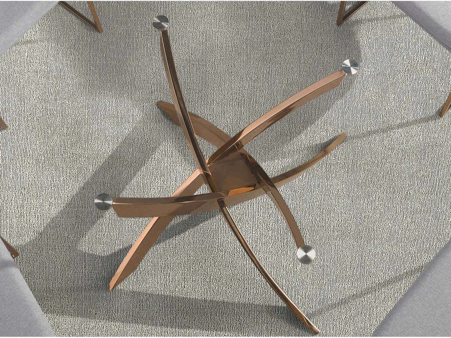 Tavolo da pranzo rotondo in vetro temperato e acciaio rosa 1169-Ø100 ANGEL CERDA