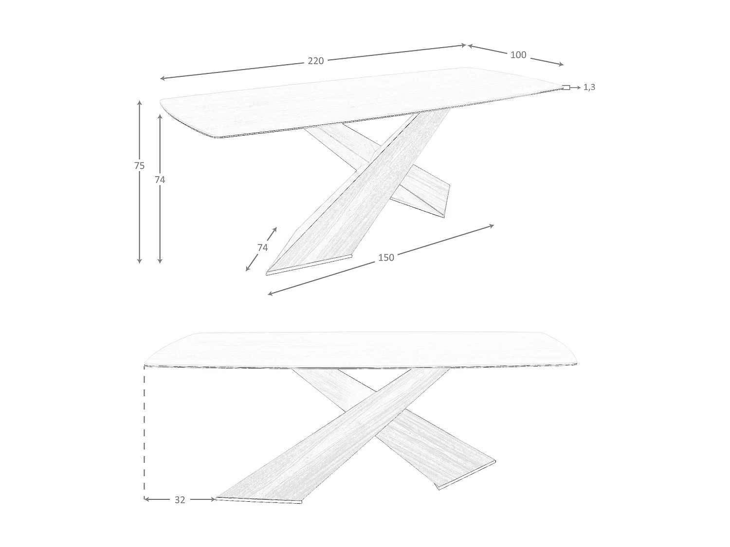 Table à manger ovale en marbre porcelainé et noyer 1175 ANGEL CERDA