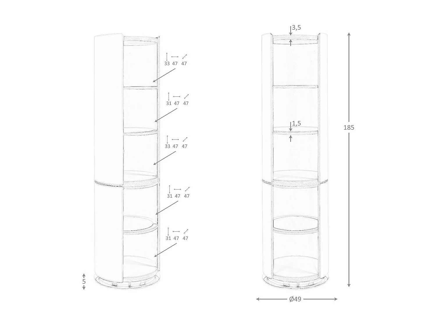 Étagère noyer et similicuir taupe 3278 ANGEL CERDA