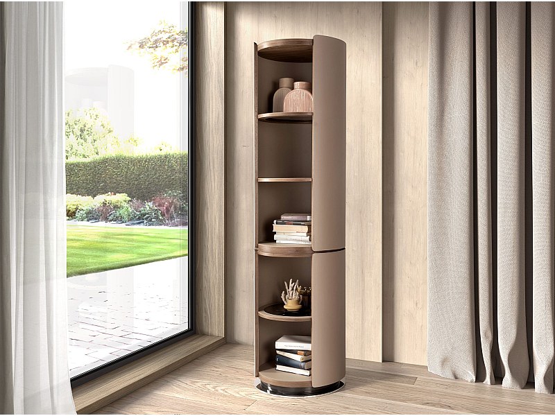 Walnut and mink leatherette shelf 3278 ANGEL CERDA
