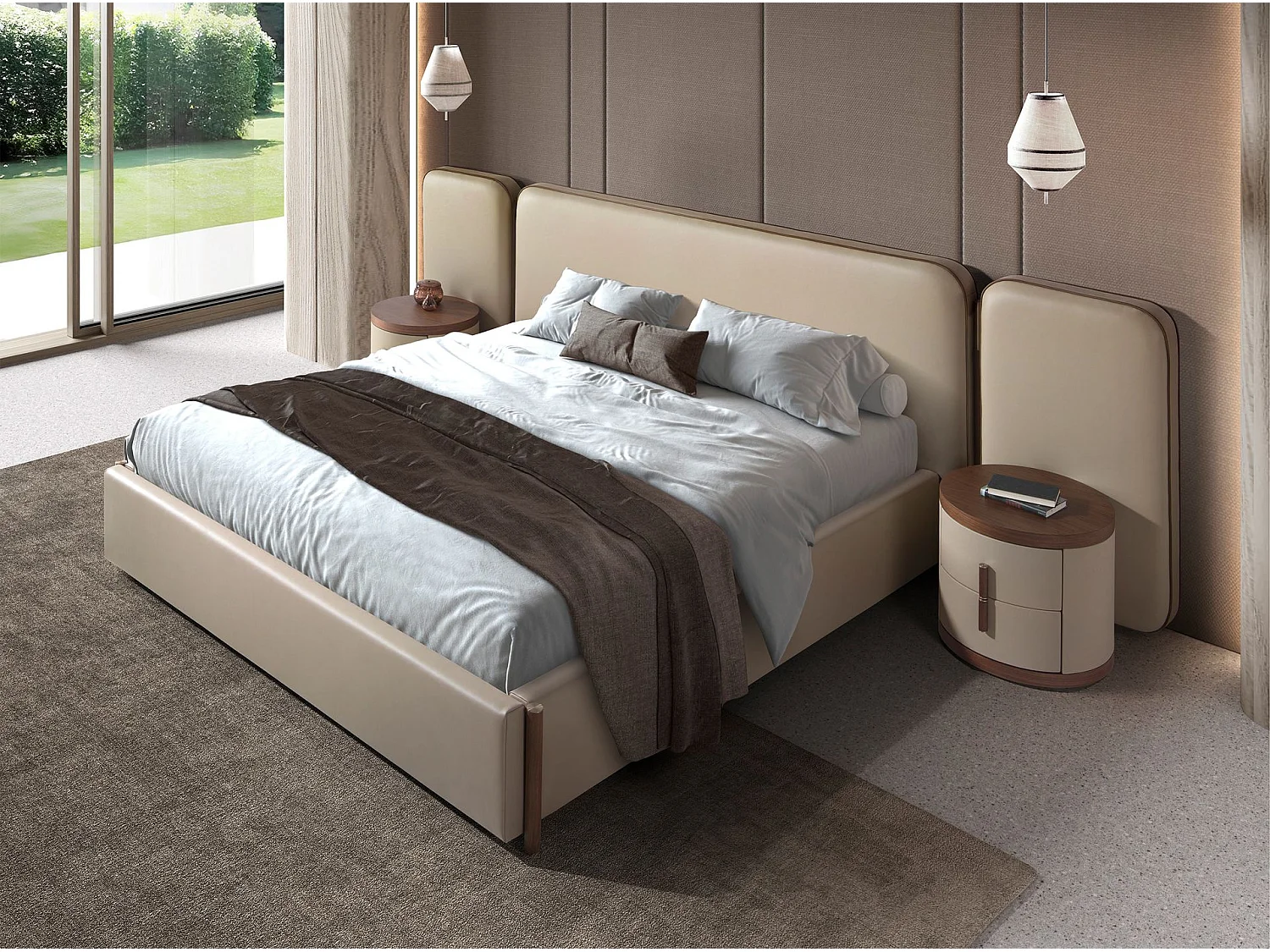Leren bed in de kleur vison 7218 ANGEL CERDA