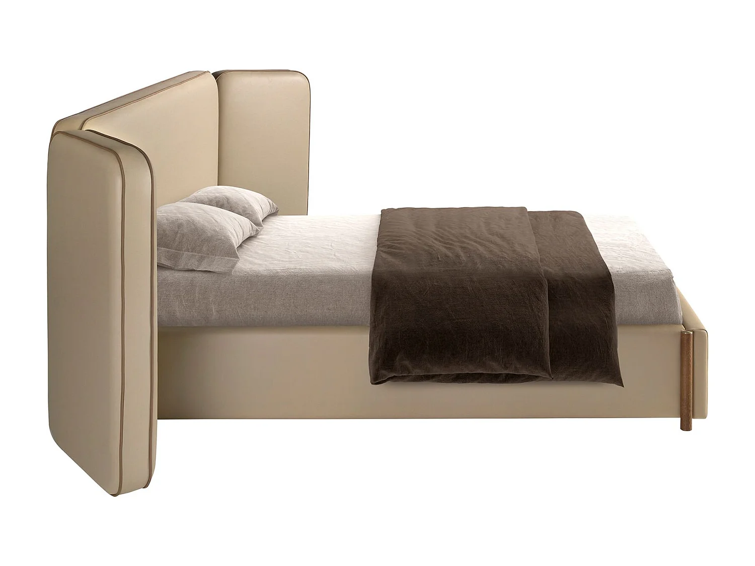 Leren bed in de kleur vison 7218 ANGEL CERDA