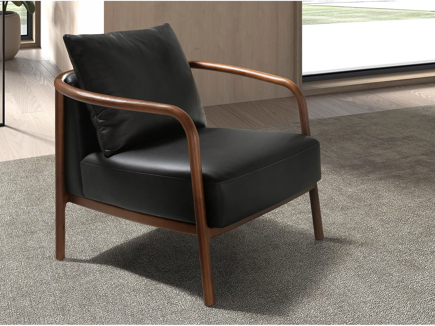 Fauteuil en cuir noir 5178 ANGEL CERDA