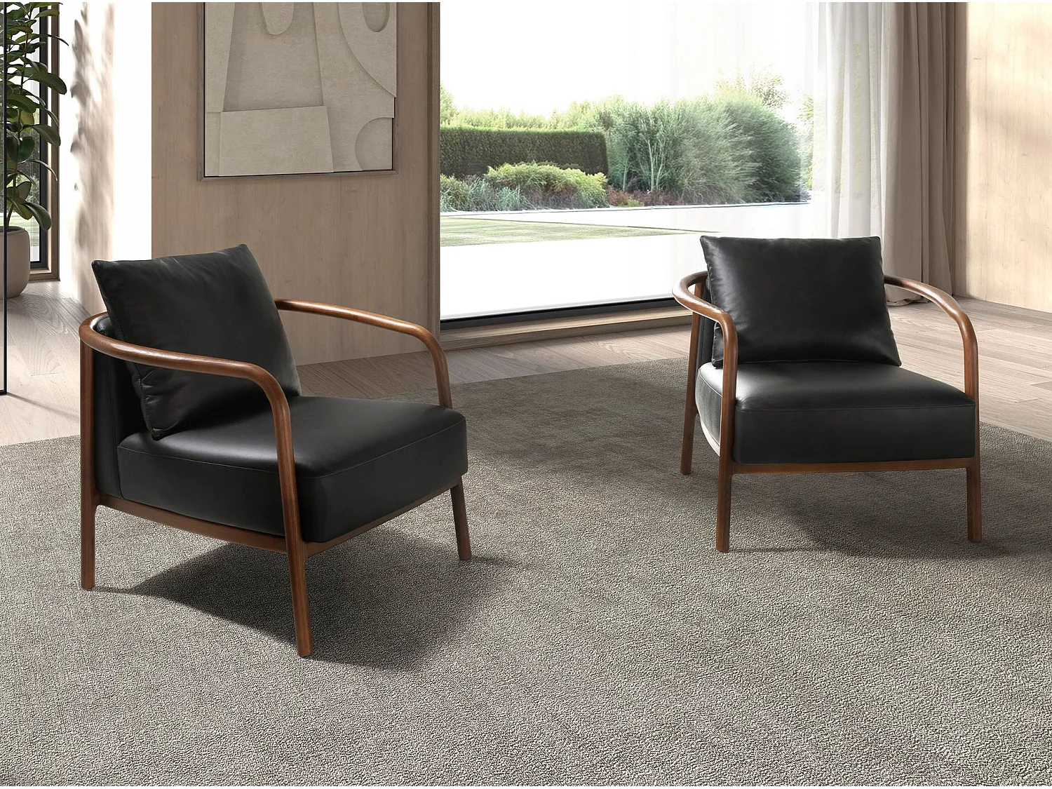 Fauteuil en cuir noir 5178 ANGEL CERDA