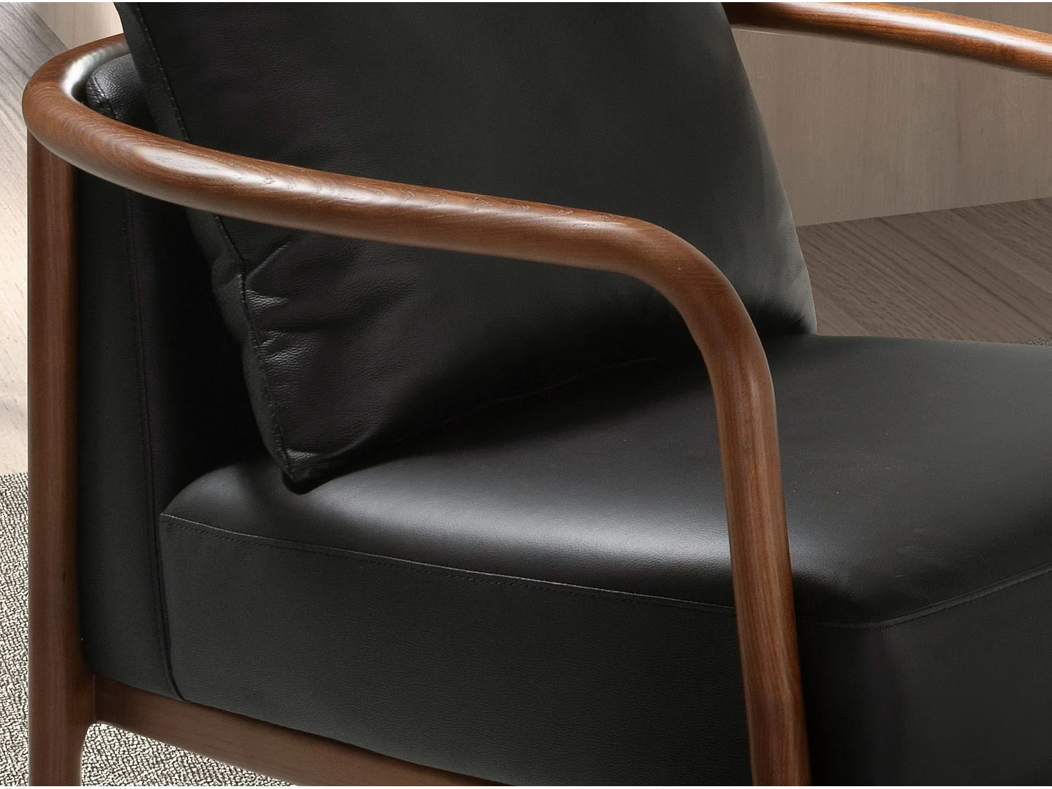 Fauteuil en cuir noir 5178 ANGEL CERDA