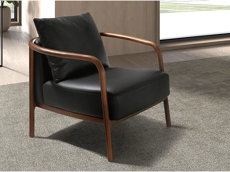 Zwarte leren fauteuil 5178 ANGEL CERDA