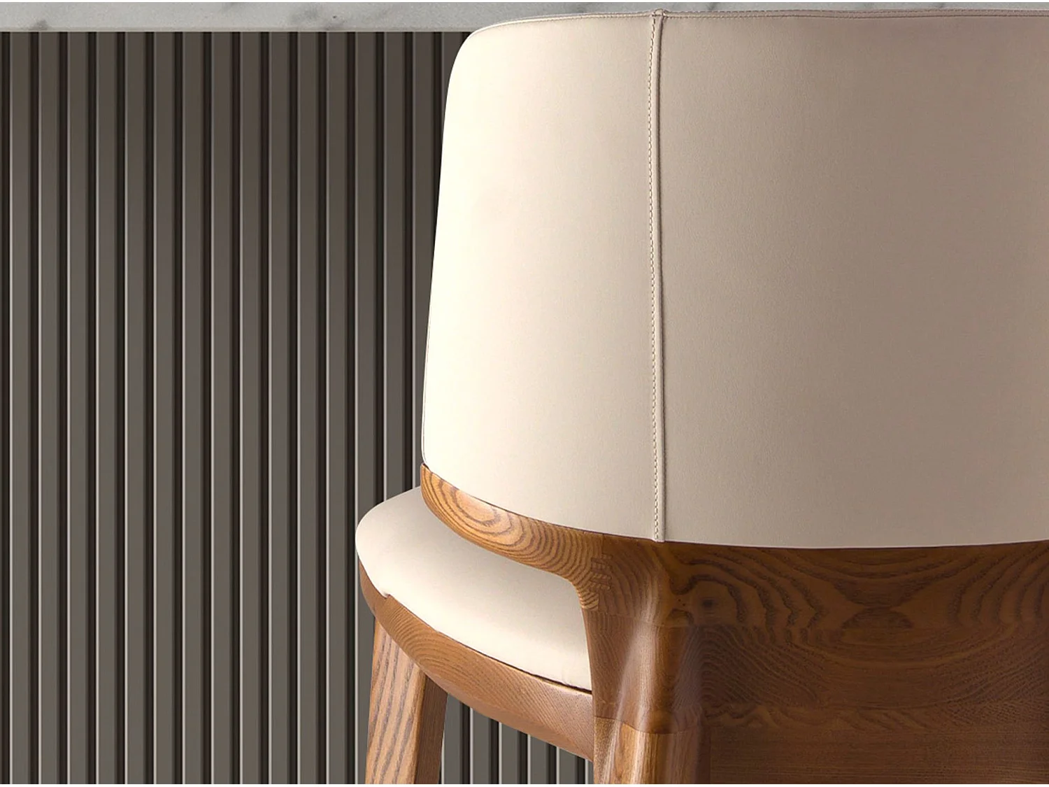 Taboret z ekoskóry w kolorze kremowym 4208 ANGEL CERDA