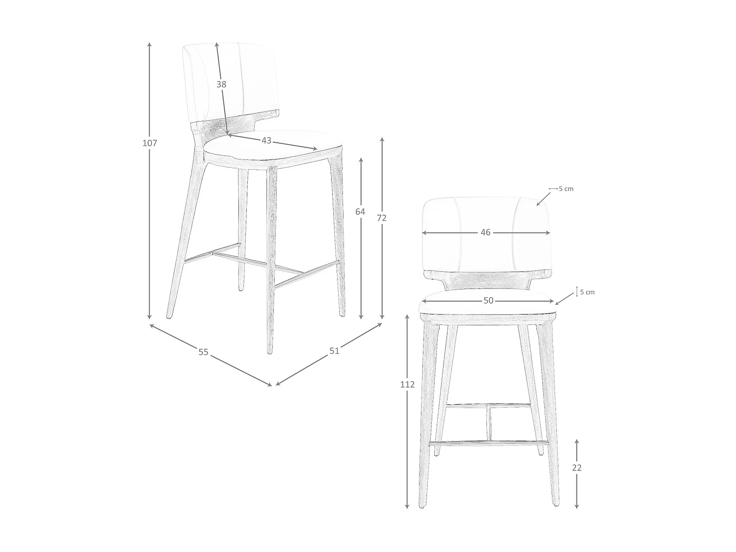 Taboret z ekoskóry w kolorze kremowym 4208 ANGEL CERDA