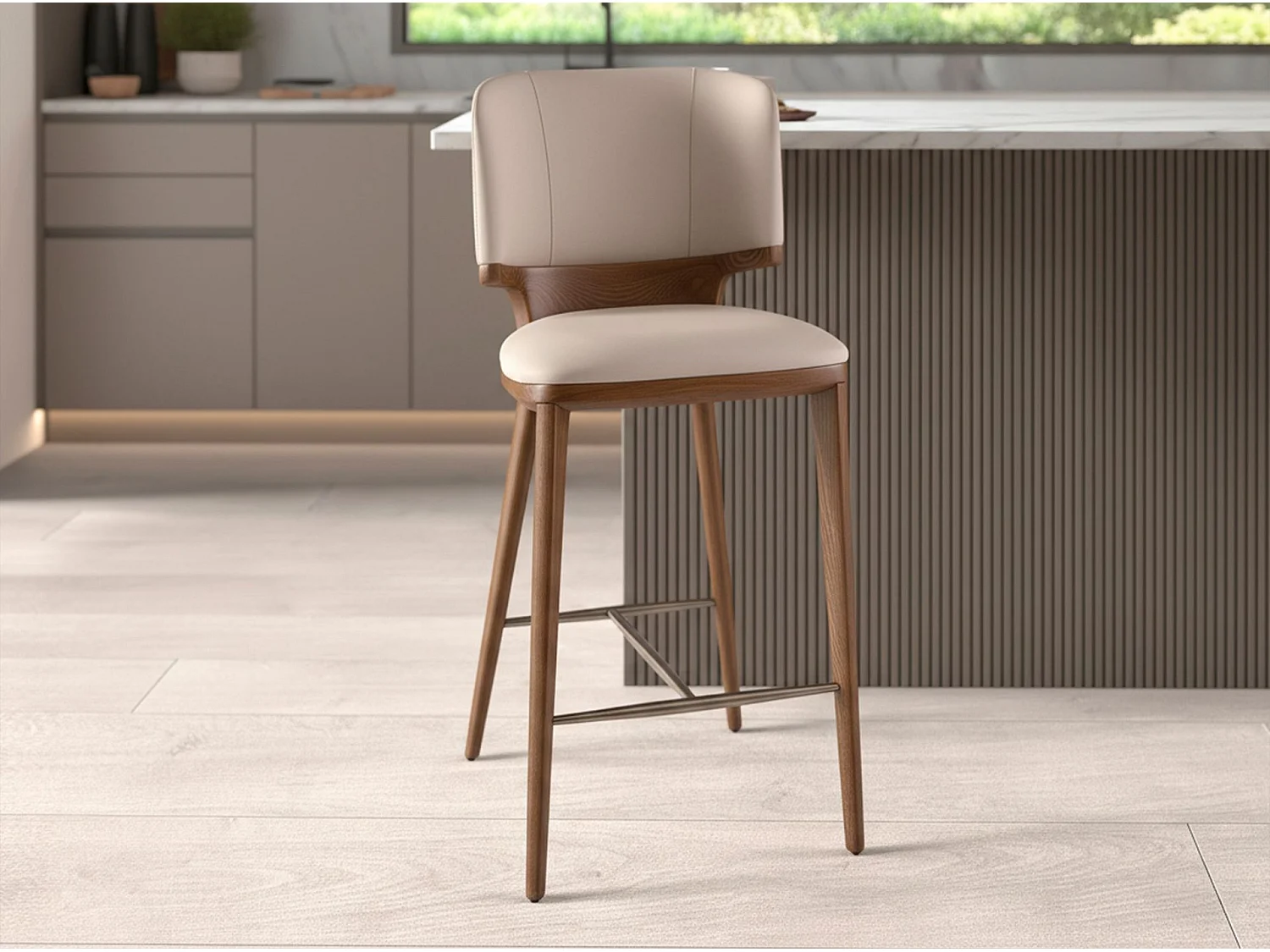 Tabouret similicuir crème 4208 ANGEL CERDA