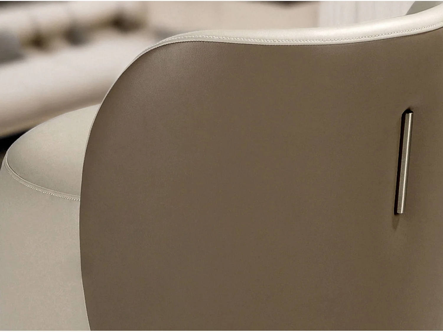 Puff van kunstleer in voskleur en bruin 5187 ANGEL CERDA