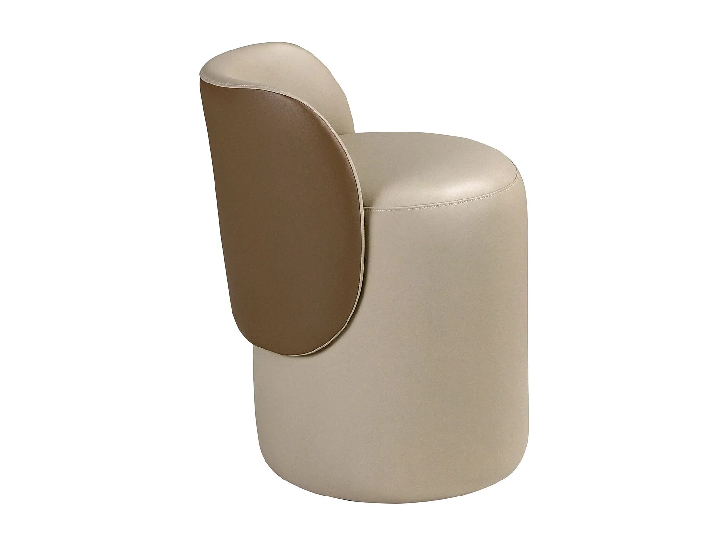 Puff van kunstleer in voskleur en bruin 5187 ANGEL CERDA