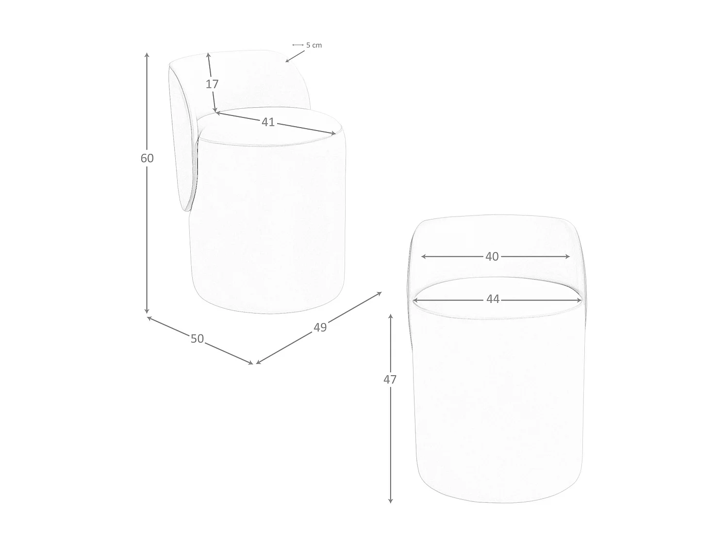 Puff van kunstleer in voskleur en bruin 5187 ANGEL CERDA