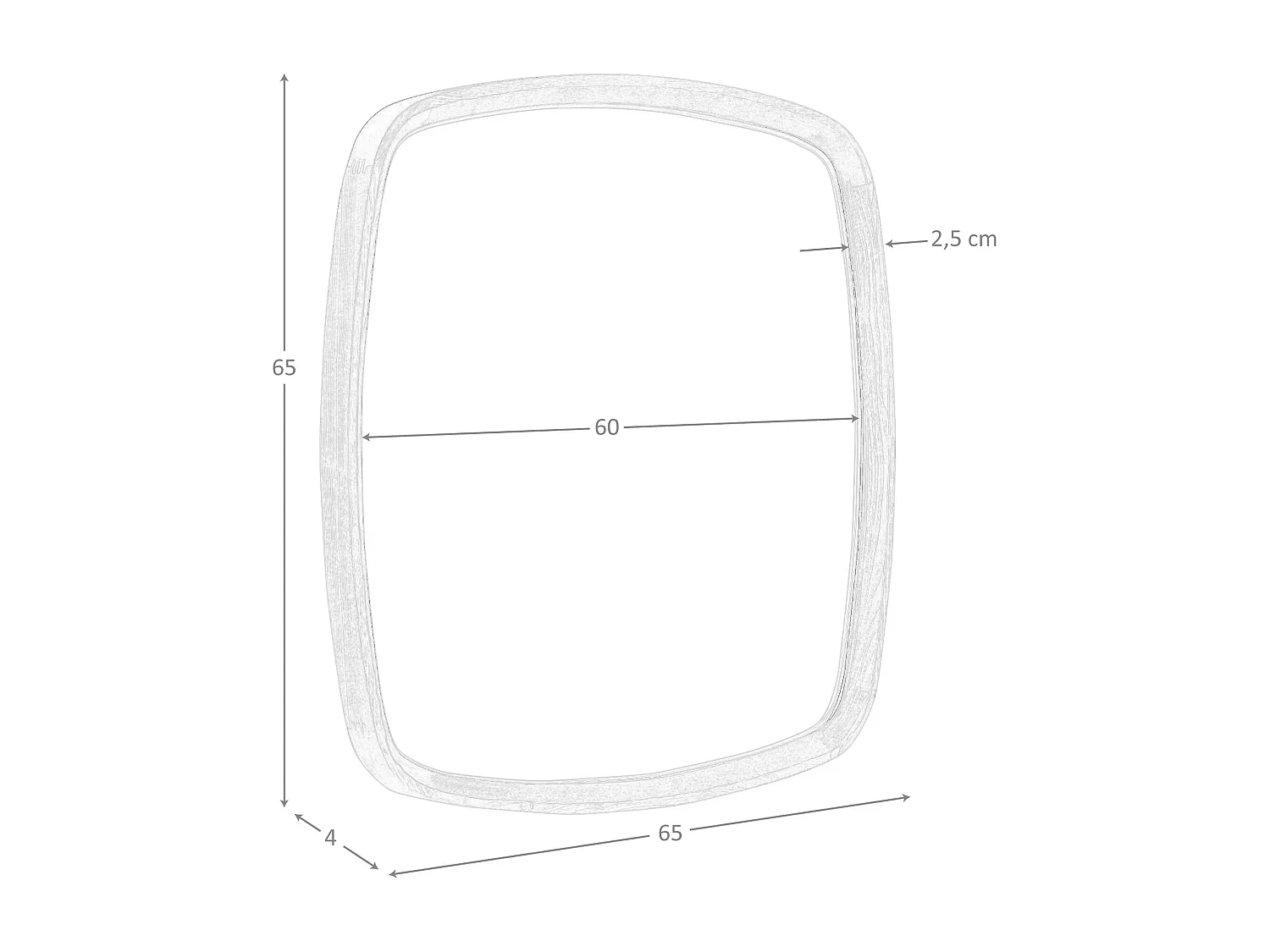Specchio quadrato da parete in noce 3285 ANGEL CERDA