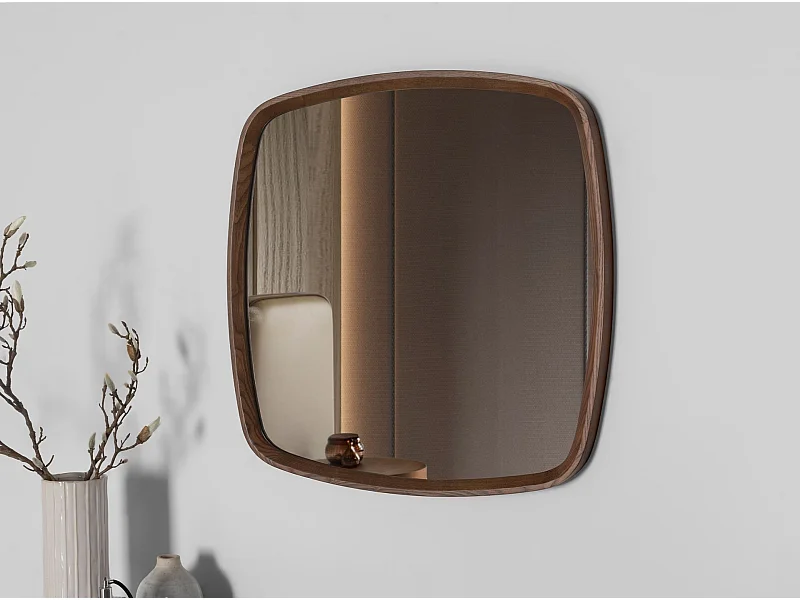 Specchio quadrato da parete in noce 3285 ANGEL CERDA