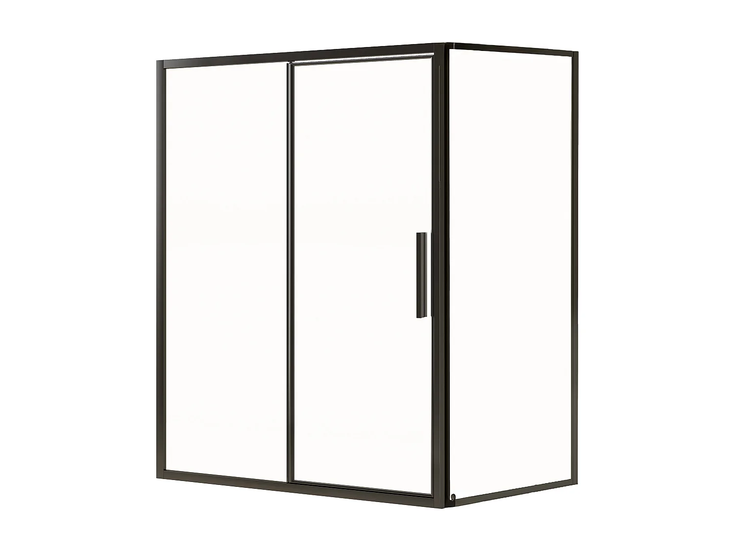 Paroi de douche avec porte pivotante noir mat style industriel - 140 x 80 x 195 cm - TORONI