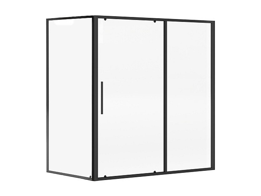 Duschabtrennung mit Schiebetür Mattschwarz Industriestil - 160 x 80 x 195 c günstig online kaufen