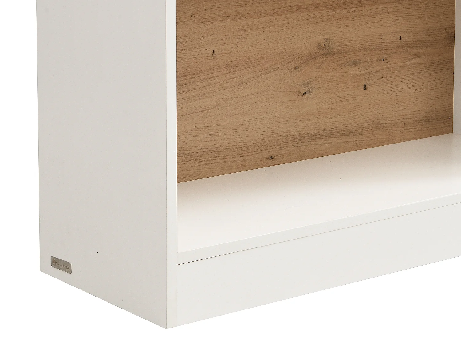 Bibliothèque avec 5 niches en MDF - Blanc et naturel clair - FARENZA