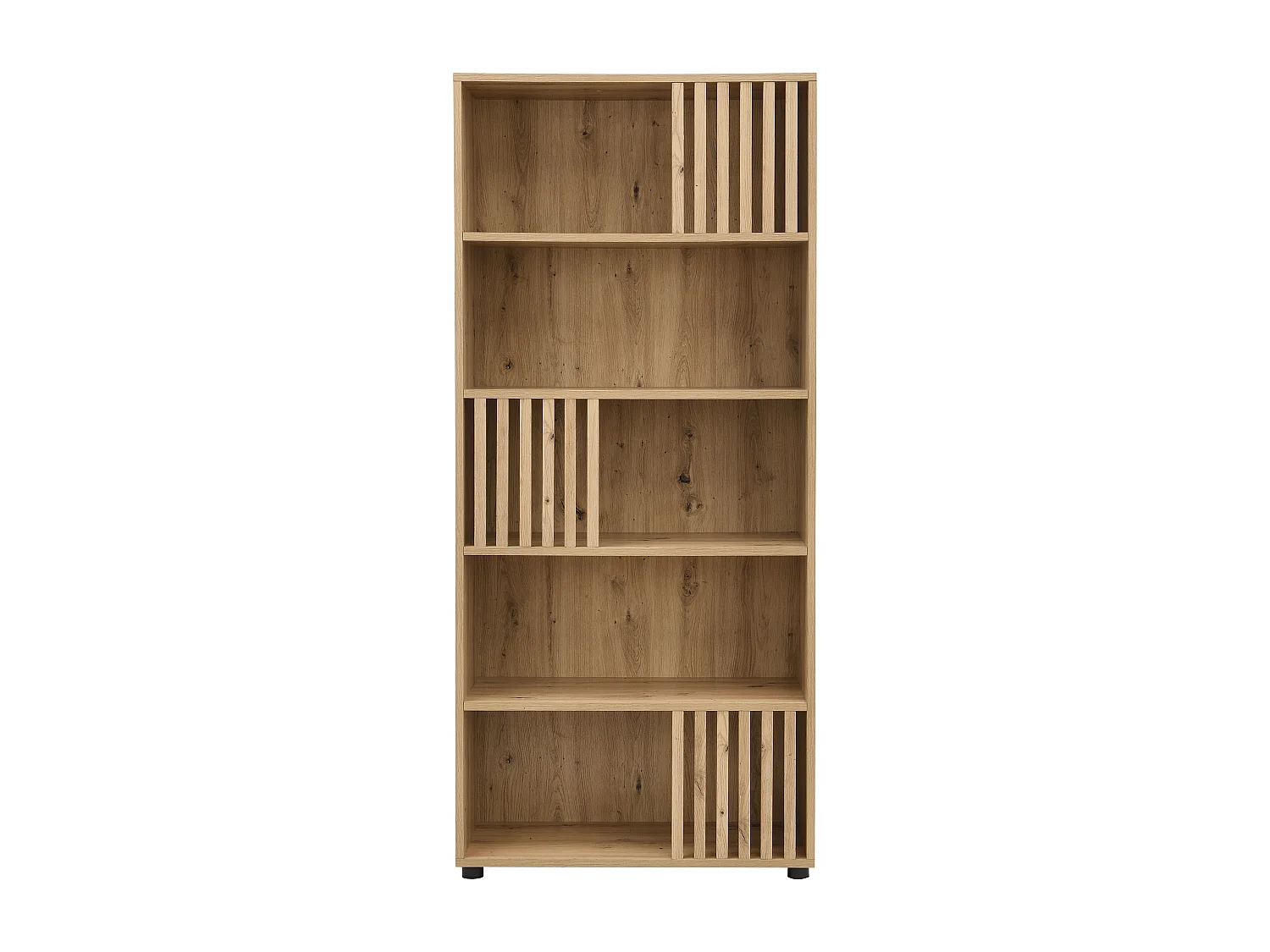 Bibliothèque avec 5 niches en MDF - Naturel clair - GLIANA