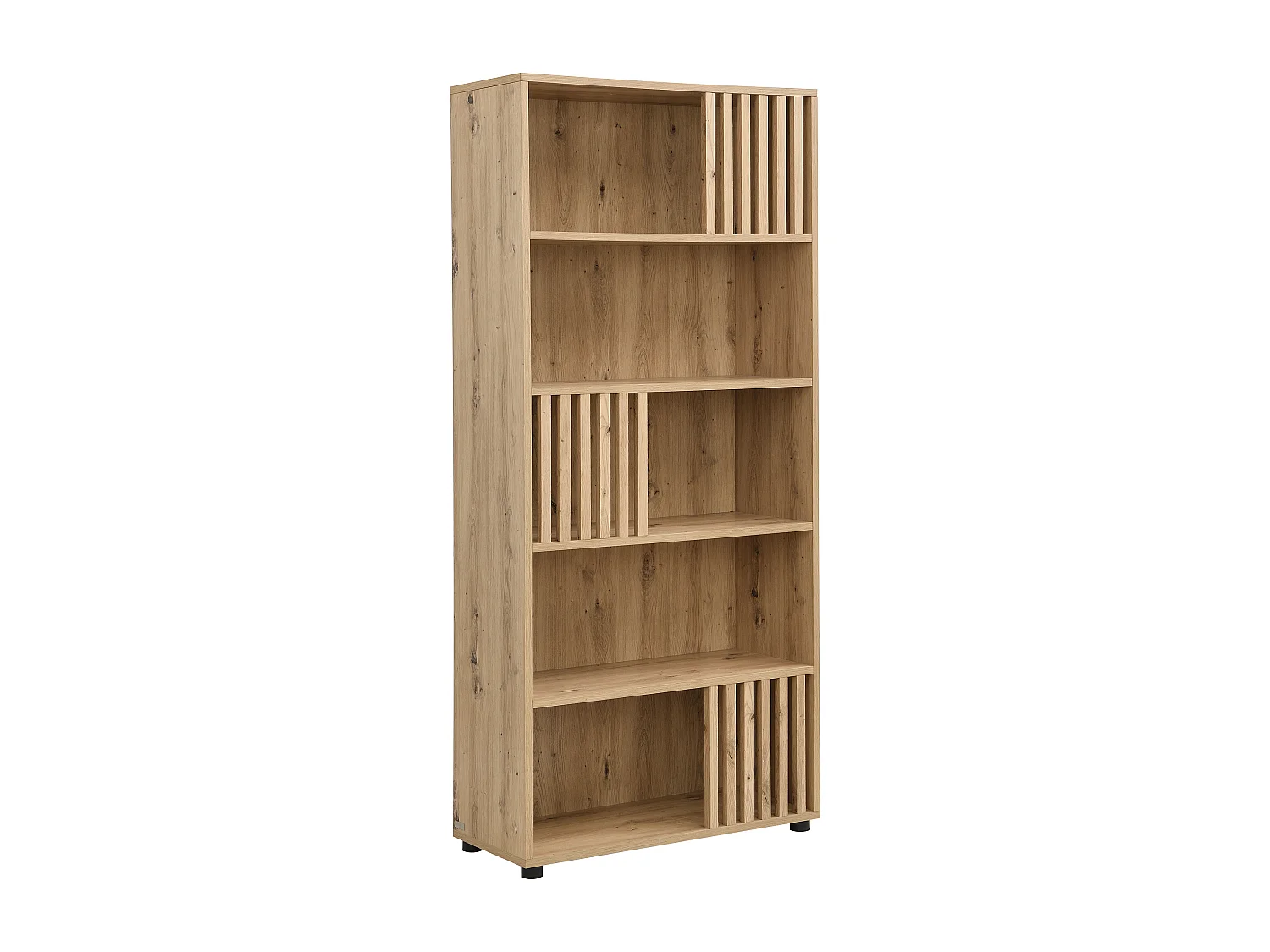 Bibliothèque avec 5 niches en MDF - Naturel clair - GLIANA
